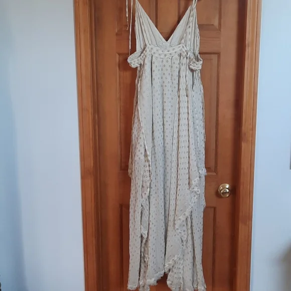 Free People. Meredith Cream and Tan Maxi Dress - Picture 9 of 9